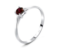 4mm Garnet CZ Silver Ring CSR-150-4